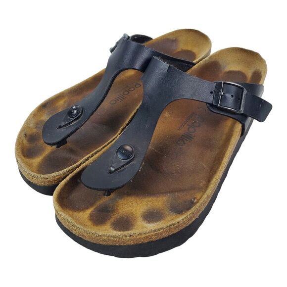 PAPILLIO BIRKENSTOCK Sandals GIZEH Womens Size 39 250 L8 Black Flip Flop Thong - Picture 2 of 9